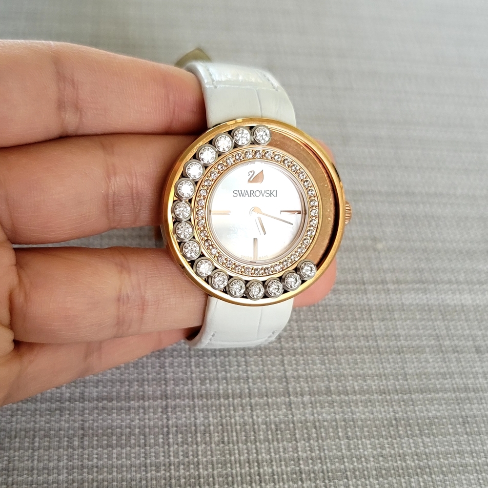 SWAROVSKI Ladies Leather Strap Watch
